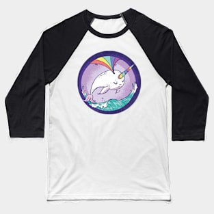 Narwhal Rainbow Unicorn Whale Cute Purple Blue Yellow Red Sticker Shirt Baseball T-Shirt